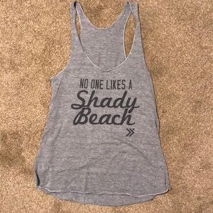 Grey graphic muscle tank